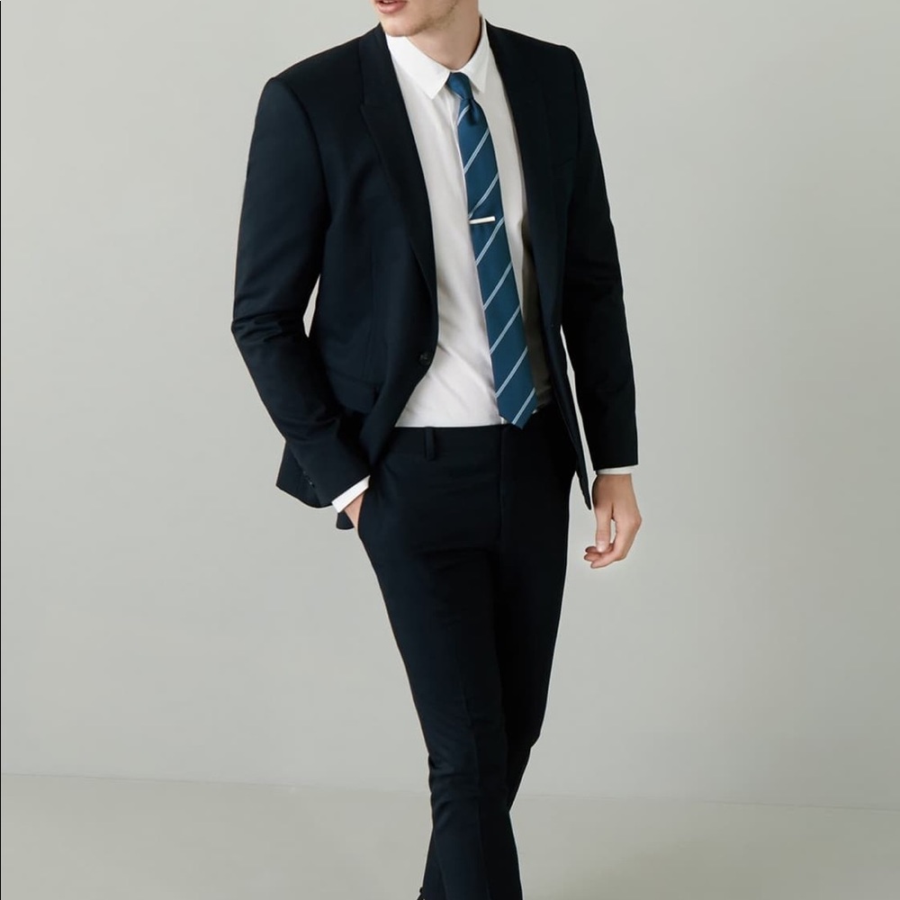 Topman Skinny Fit Navy blue suit